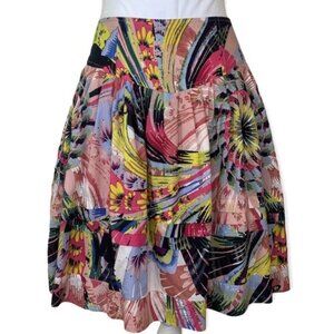 Anthro Leifsdottir Floral Ruffle Skirt Sz 0 Fairycore Tropical Coquette  Y2K